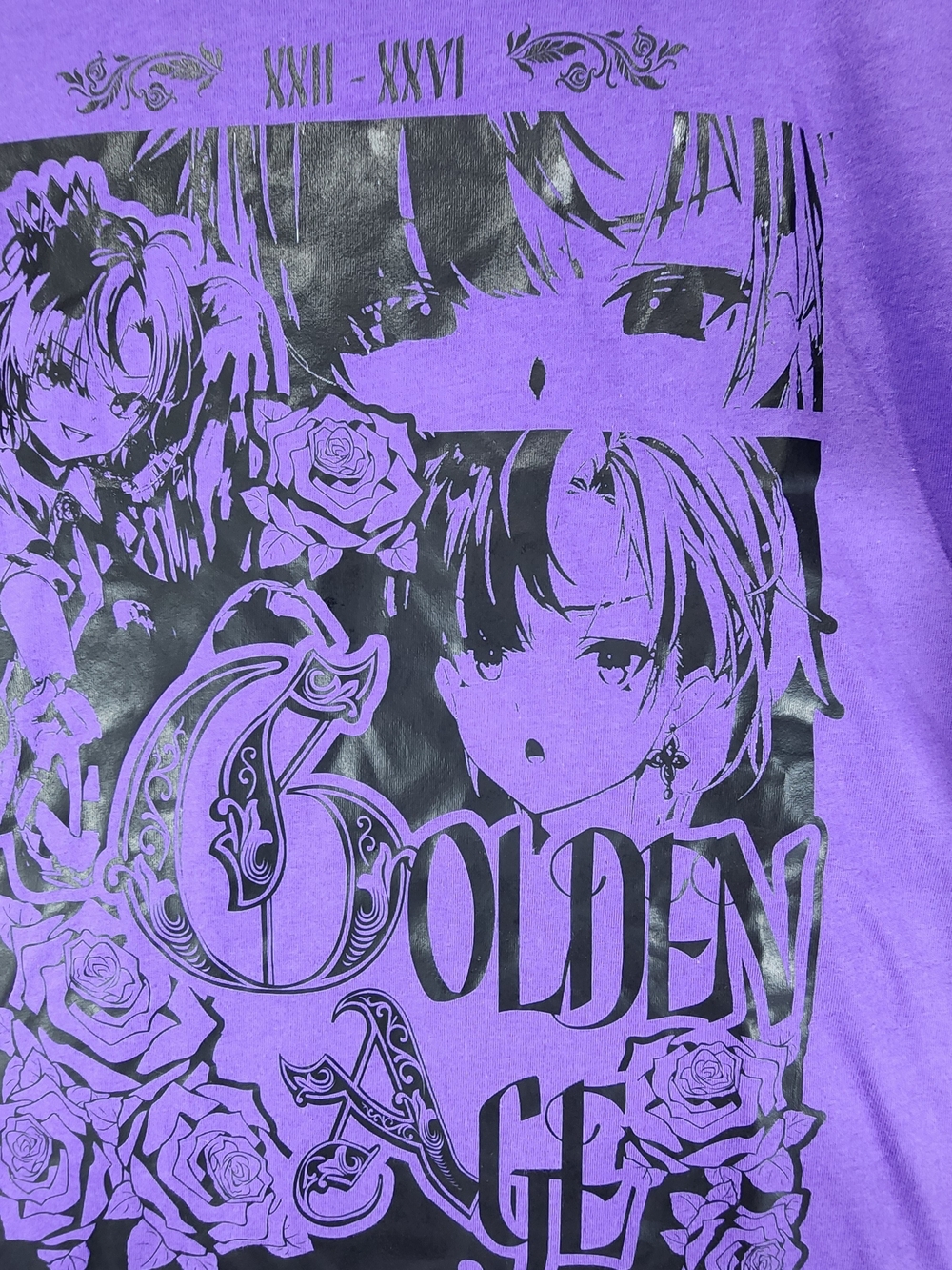 Purple Golden Age Anime Graphic Tee Shirt Unisex Adults 2XL Crew Neck Cotton - Picture 3 of 6